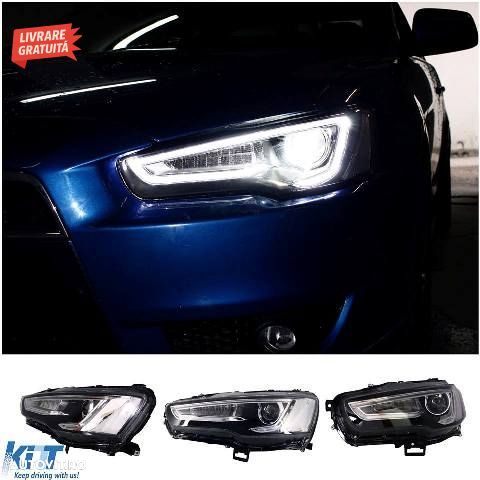 Faruri LED DRL Mitsubishi Lancer (2007-2017) Dual Projector Semnal Secvential Dina- livrare gratuita - 14