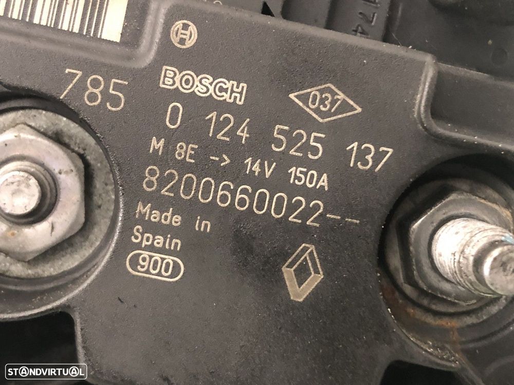 Alternador Usado RENAULT LAGUNA II (BG0/1_) 1.9 dCi REF. 0 124 525 137 MOTOR F9Q... - 5