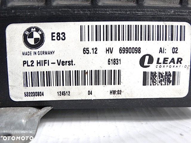 BMW X3 E83 Wzmacniacz LEAR PL2 HIFI Verst 65126990098 6990098 65129143150 9143150 - 4