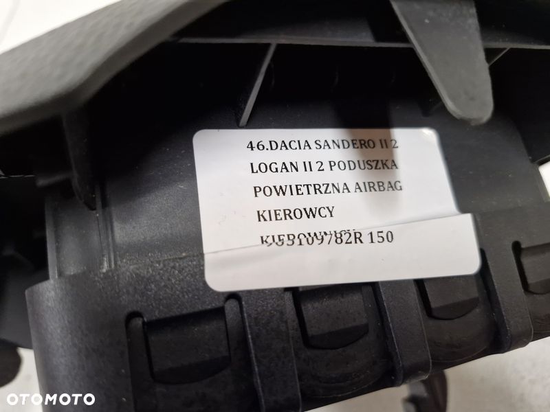 DACIA SANDERO II 2 PODUSZKA POWIETRZNA AIRBAG KIEROWCY KIEROWNICY 985109782R - 6