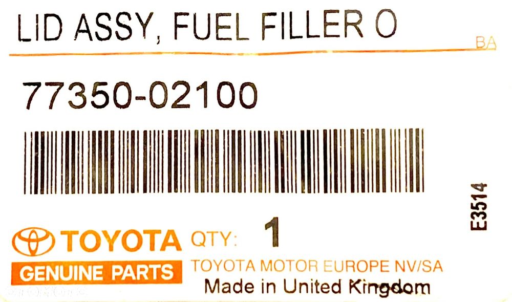 TOYOTA AURIS 2 II E18 KLAPKA wlewu paliwa wlew paliwa NOWA ORYGINAŁ OE - 6