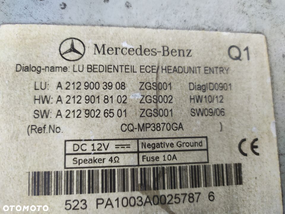 MERCEDES E 212 207 c 204 Comand radio zmieniarka NTG 4.5 nawigacja - 7
