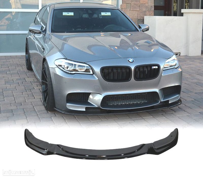 SPOILER LIP FRONTAL BMW F10 10-12 LOOK M5 PRETO - 1