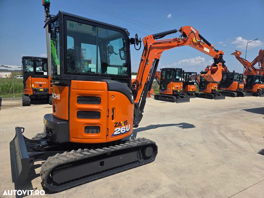 Hitachi ZX26U-6, 2,7tone, 2025, 995h, CUPLA RAPIDA HIDRAULICA+3 CUPE NOI, inst picon pe brate, senile cauciuc 90% ok, latime 1,5m, adancime sapare 3m, ridica 1,7tone, posibilitate leasing 4 ani, CA NOU-PROMOTIE 31.900 EUR+Tva - 2