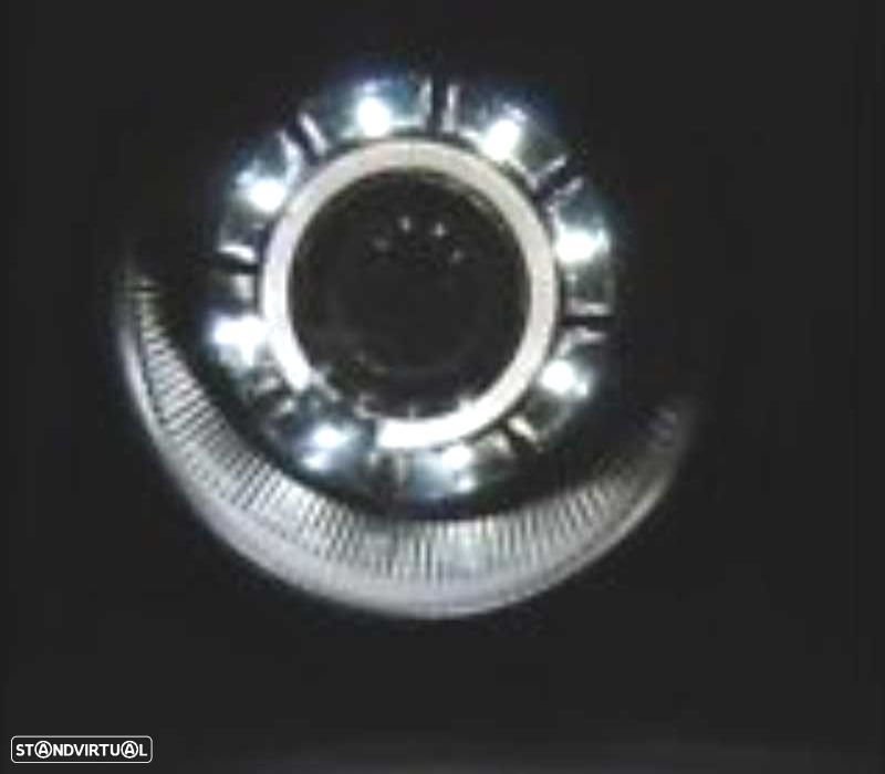 FARÓIS VOLKSWAGEN VW LUPO 98-05 LUZ DIURNA OLHOS DE ANJO FUNDO CROMADO - 2