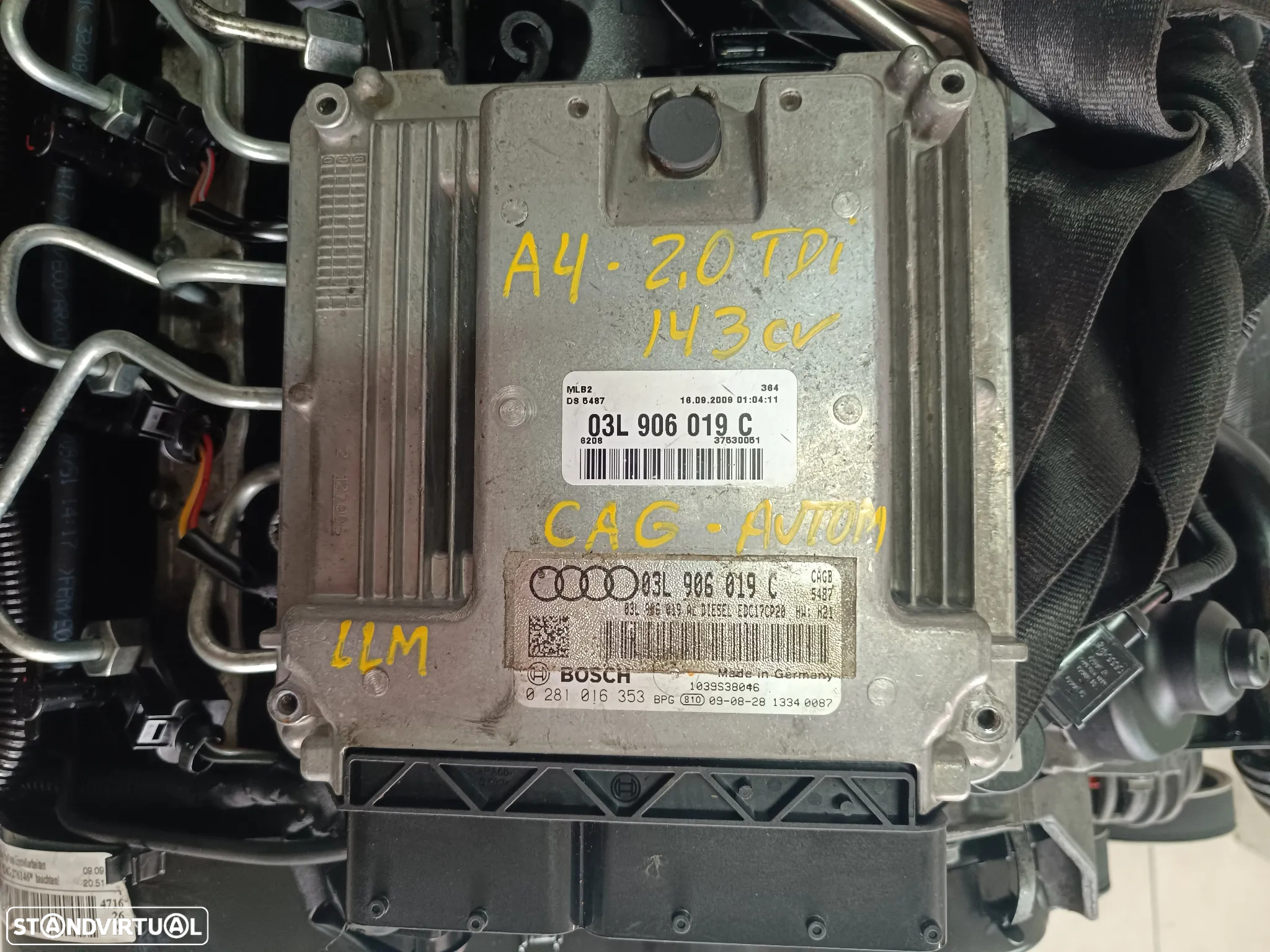 centralina audi A4 2.0TDI 143cv CAGB   0 281 016 353 / 03L 906 019 C / HW:H21 03L 906 019 dissel EDC17CP20 - 2