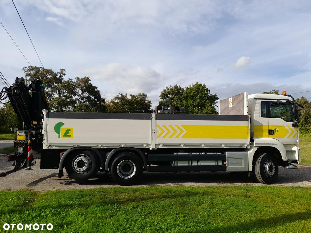 MAN TGS 26.400 6x2 oś skrętna/podnoszona HDS dzwig żuraw PALFINGER pk 19001 SLD5 SKŁADANY W " Z" 5x wysuw hydrauliczny + ROTATOR + CHWYTAK PALET + RADIO// FUL SERWIS W ASO MAN!!!! POTWIERDZONY Niski przebieg 313tys km!!!! - 11
