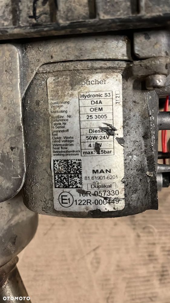 Ogrzewanie postojowe EBERSPACHER HYDRONIC S3 81619016201 do ciągnika siodłowego MAN TGS TGX EURO 6 24V - 3