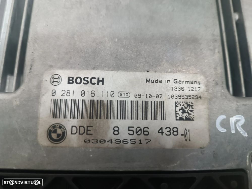 UNIDADE / CENTRALINA DO MOTOR / ECU BMW 120D 320D 520D E81 E87 E91 E90 E60 E61 177CV 0281016110 8506438 - 3