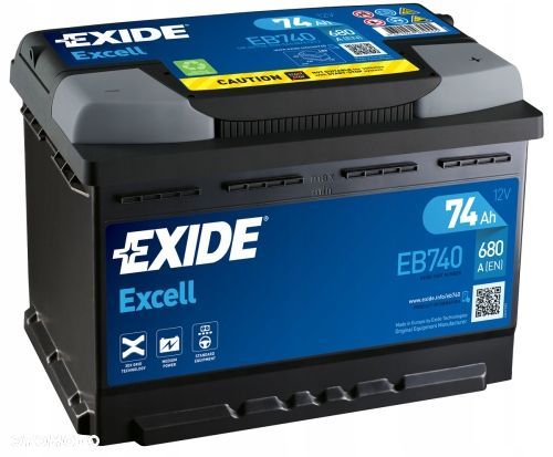 Akumulator Exide Excell 74Ah 680A EB740 P - 1