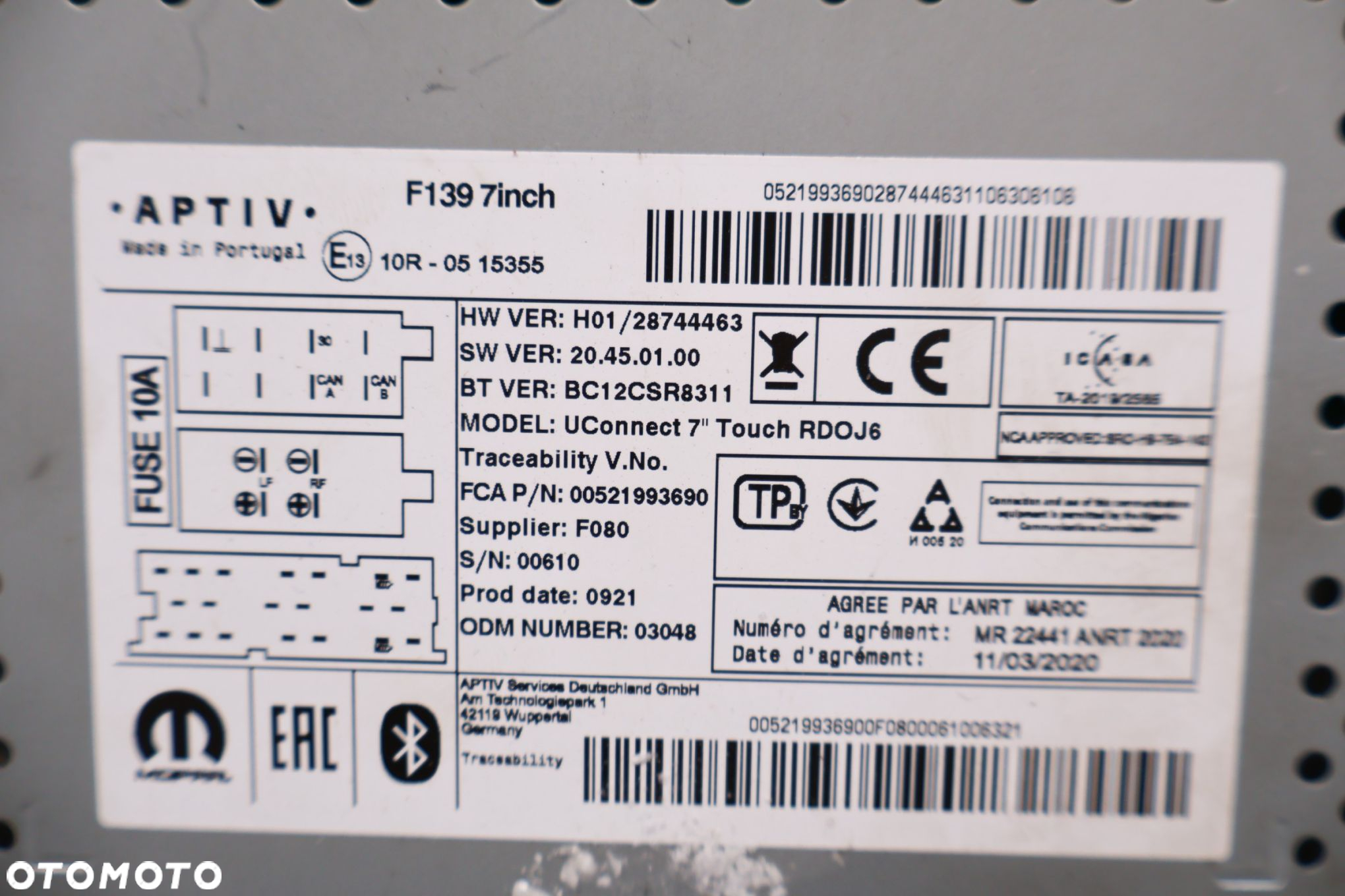 FIAT PANDA III RADIO EKRAN NAWIGACJA '00521993690 - 5
