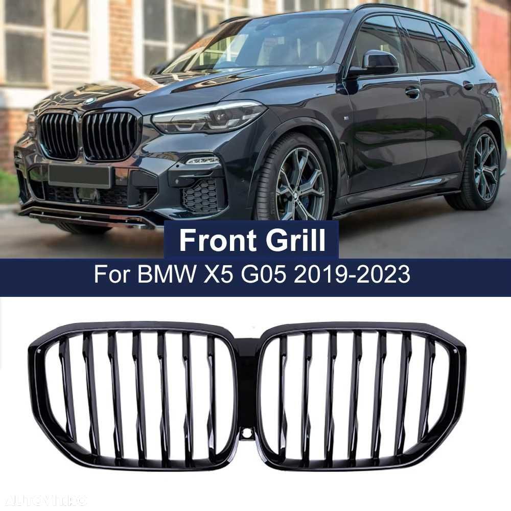 Grile Bara Fata Nari Simple M Performance BMW X5 G05 2018+ Negru Lucio - 7