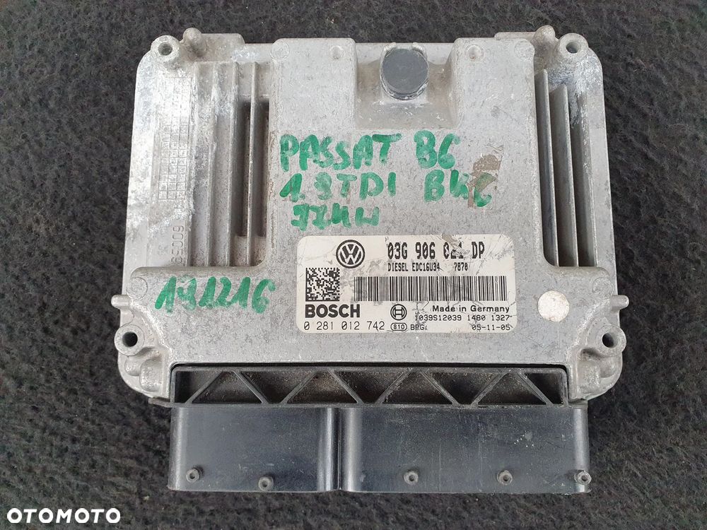 VW PASSAT B6 1.9TDI BKC ECU STEROWNIK SILNIKA KOMPUTER 03G906021DP 0281012742 VOLKSWAGEN BOSCH - 1