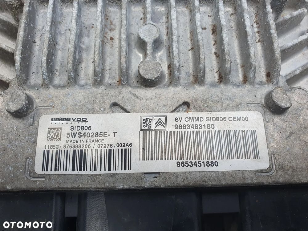 PEUGEOT CITROEN C2 C3 1.4 ECU KOMPUTER STEROWNIK SILNIKA SID806 5WS40285E-T 9663483180 9653451880 - 2