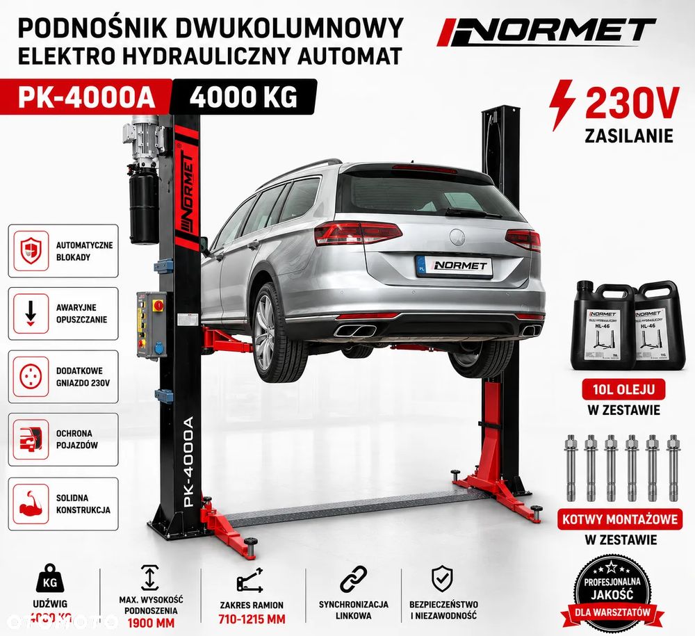 Podnośnik dwukolumnowy elektro hydrauliczny 4000kg automatyczny pk-4000a - 1
