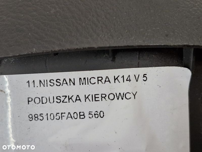 NISSAN MICRA K14 V 5 PODUSZKA KIEROWCY 985105FA0B - 9