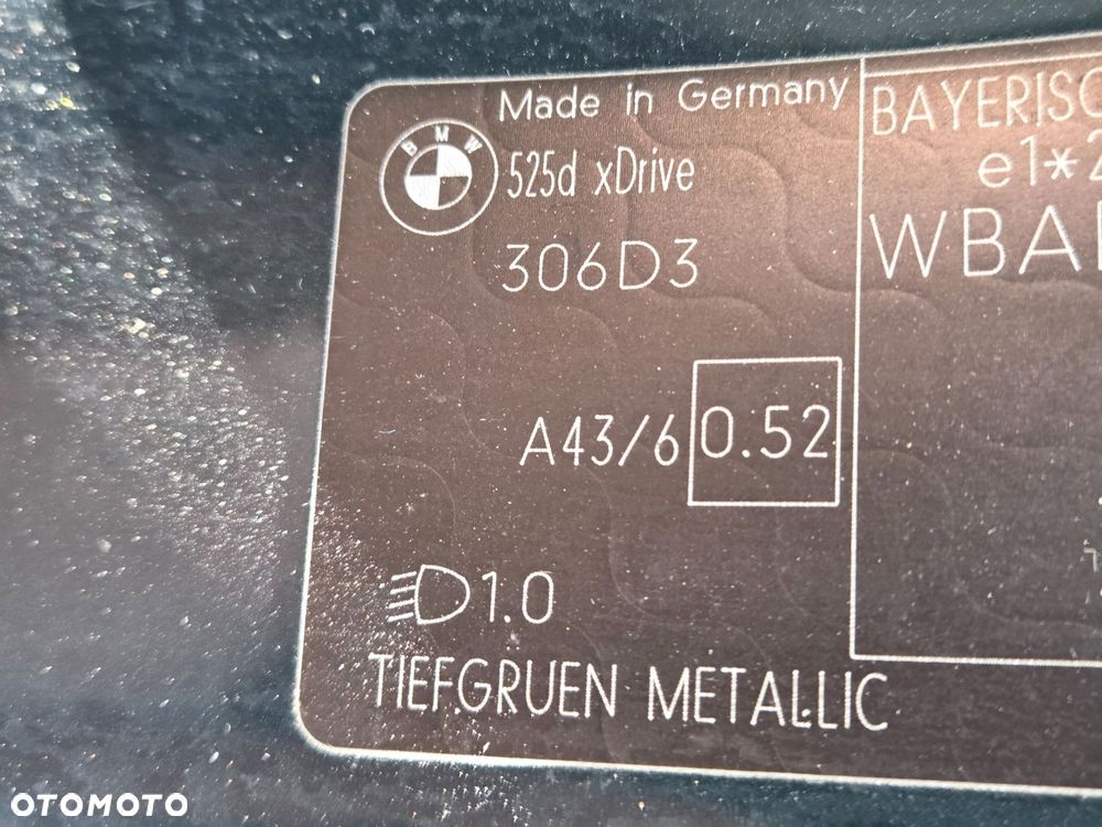 BŁOTNIK LEWY PRZEDNI BMW E60 E61 TIEFGRUEN A43/6 - 7