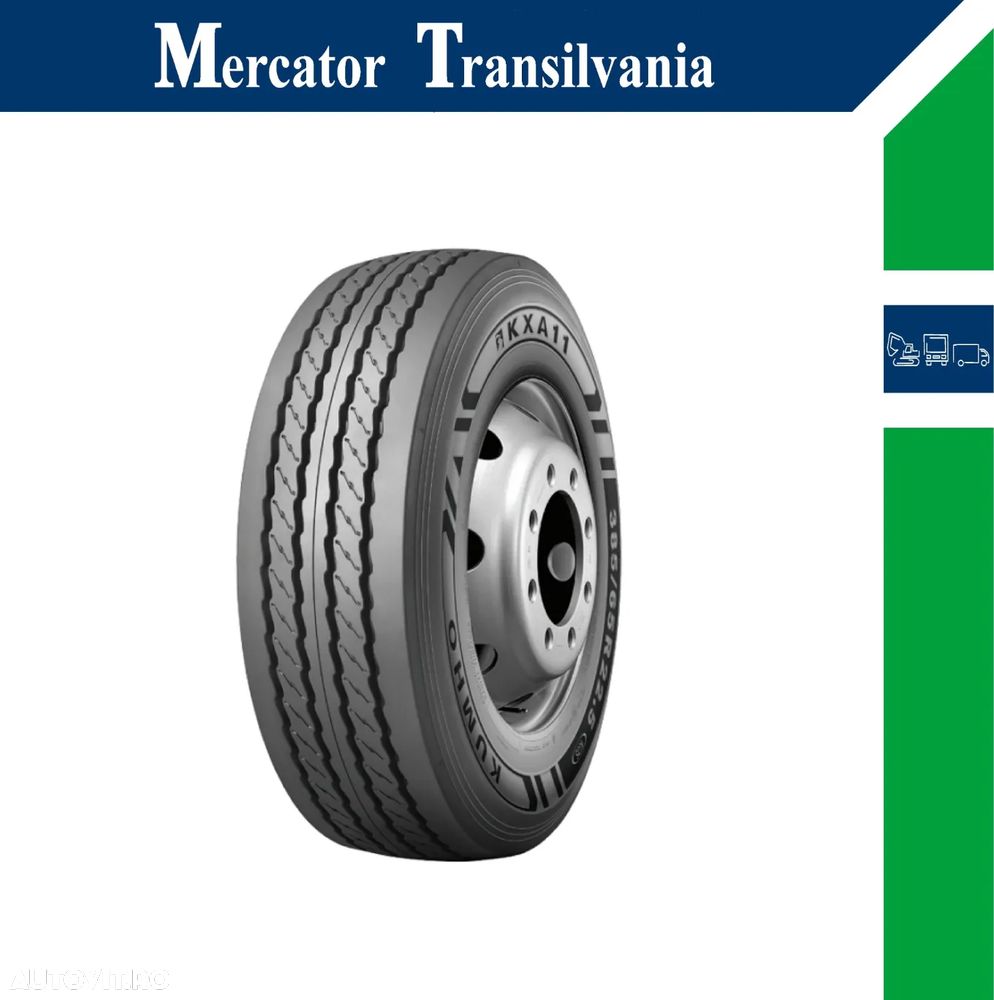 Anvelopa NOUA 385/65R22.5 Kumho KXA11, M+S*, Hybrid, Directie/Remorca, 164K  C/A/70dB - 1