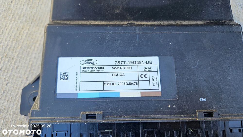 Moduł komfortu Ford Mondeo Mk4 2008r 7S7T19G481DB - 2