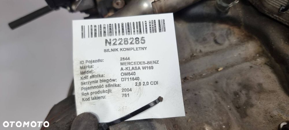 SILNIK KOMPLETNY MERCEDES-BENZ A-KLASA W169 OM640 640940 2.0 CDI - 2