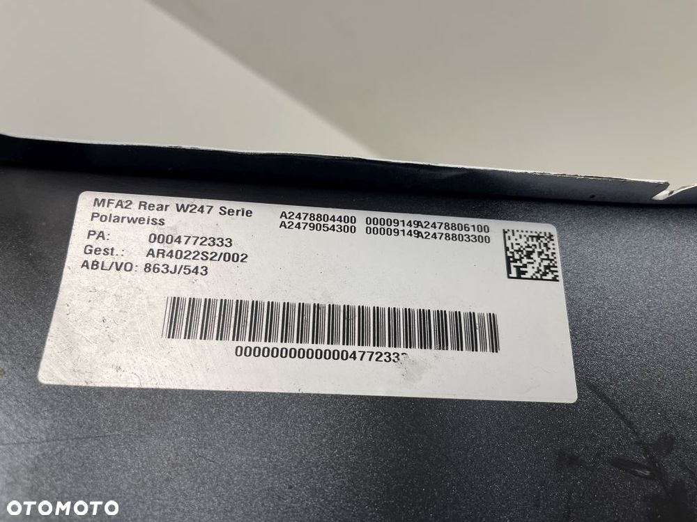 ZDERZAK TYŁ TYLNY MERCEDES B KLASA II W247 A2478804400 - 7
