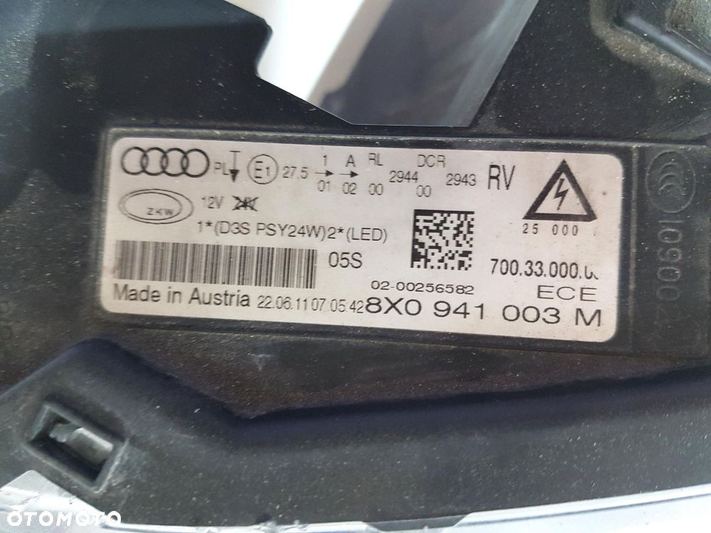 AUDI A1 8X0 LAMPA PRZÓD PRZEDNIA LEWA XENON 8X0941003M EURO ORYGINAŁ - 6