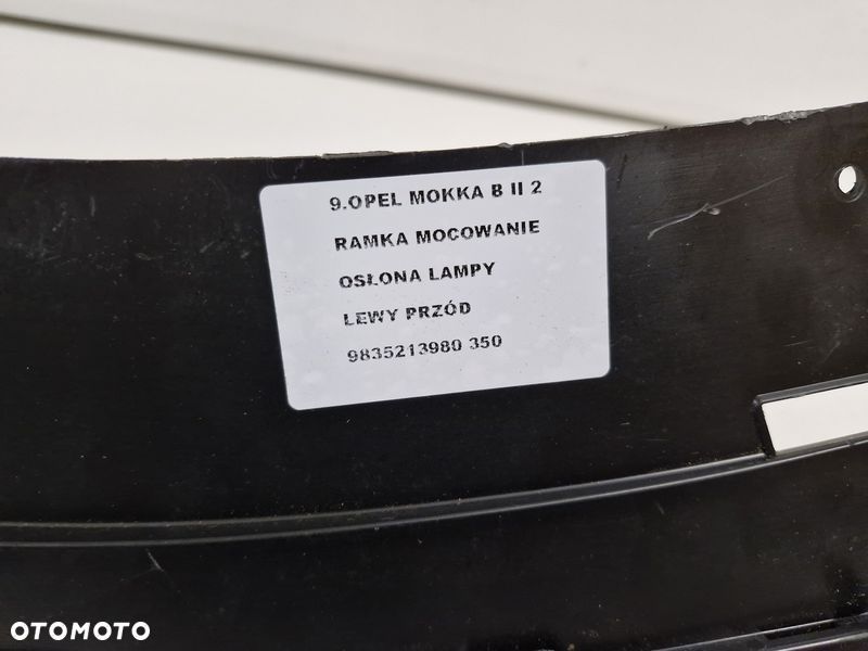 opel mokka b ii 2 ramka kratka osłona lampy lewy przód 9835213980 chrom - 7
