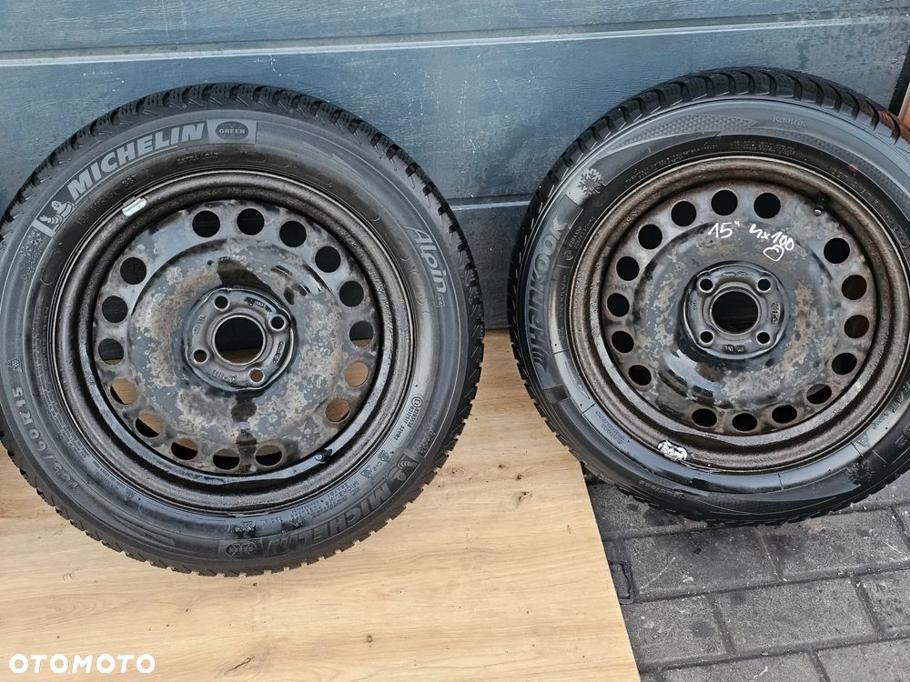 KOŁA FELGI STALOWE OPONY ZIMOWE 15 CALI OPEL ASTRA G H MERIVA A CORSA C D 4X100 185/60/15 ET43 - 2