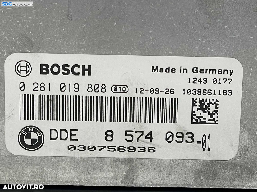 ECU Calculator Motor Bosch BMW Seria 3 F30 F31 2.0 N47 2011 - 2018 Cod 8574093 8574093-01 0281019808 [L3905] [L3906] - 2