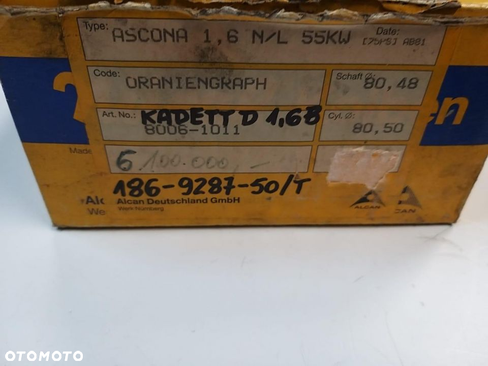 Tłok opel  Ascona B,C KADETA C,D,E MANTA  1.6B 75 -88  Y80.50mm 186-9287-50/T - 2