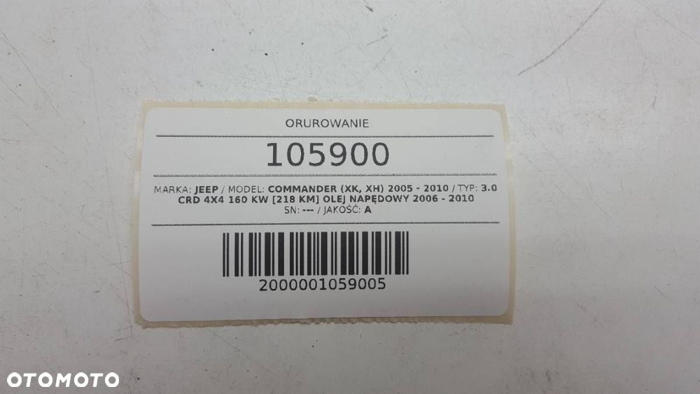 ORUROWANIE RURY BOCZNE PRZÓD TYŁ JEEP COMMANDER I 2008 - 10