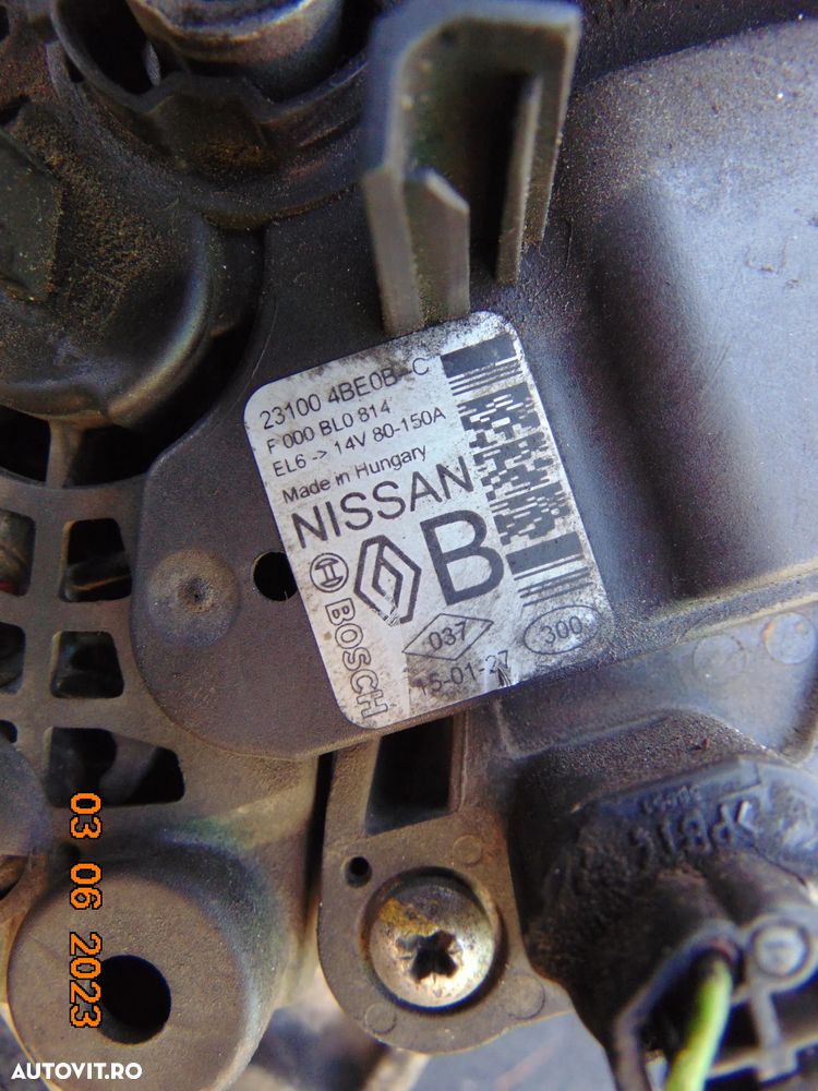 Alternator NissanQashqai 1.6 diesel X Trail Renault 1.3 Megane 4 scenic 1.2 nissan nv350 pulsar tal - 3