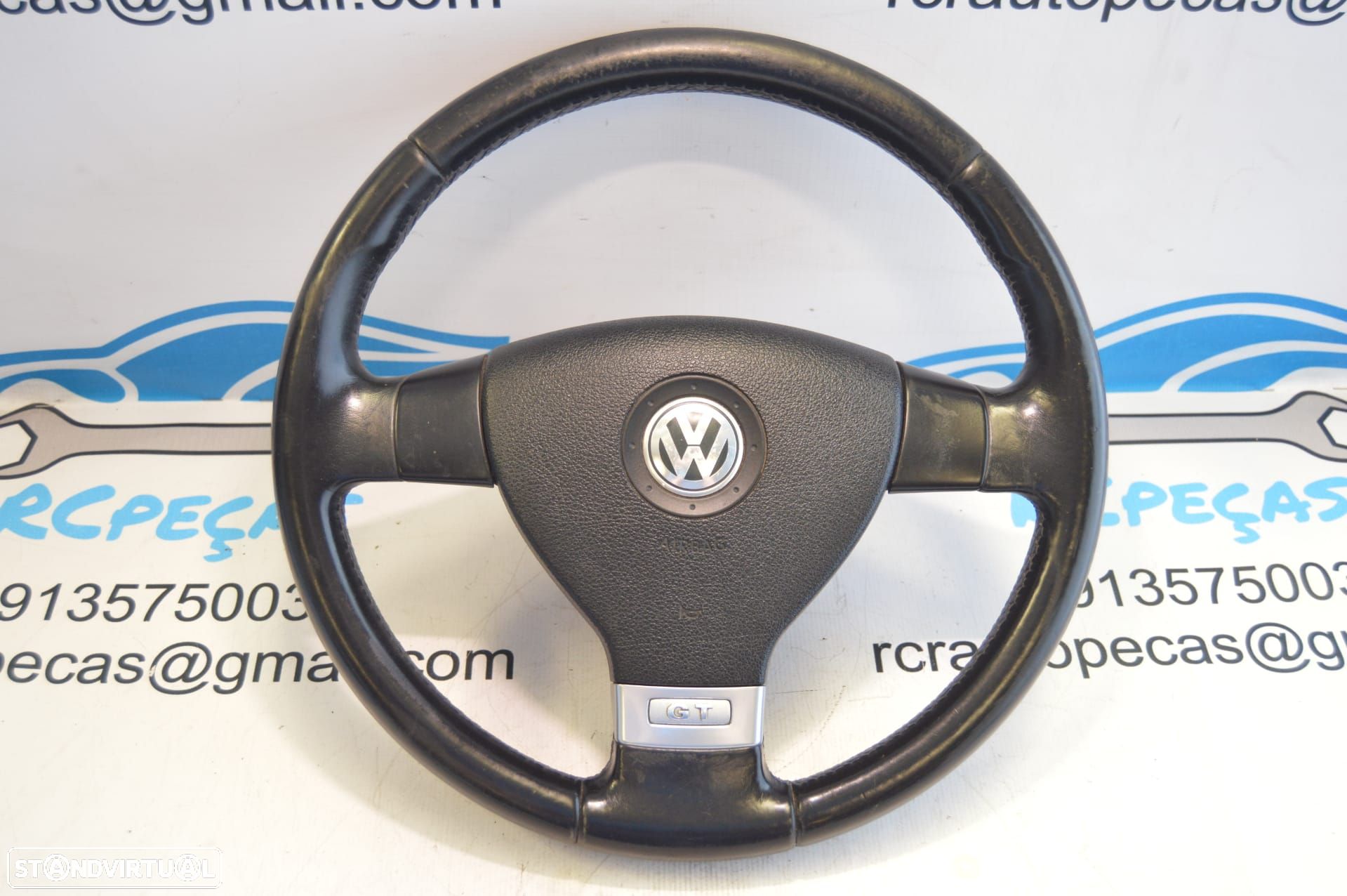 VOLANTE GUIADOR COMPLETO VW VOLKSWAGEN GOLF V 5 MK5 GT 1K0419091CJ 1K0419091 PELE AIRBAG - 1