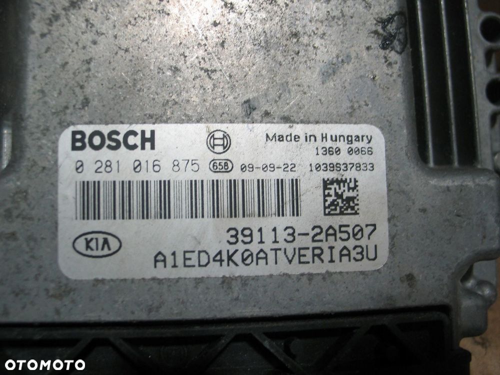 Komputer sterownik silnika kia 1,6crdi bosch 39113-2A507 0281016875 - 4