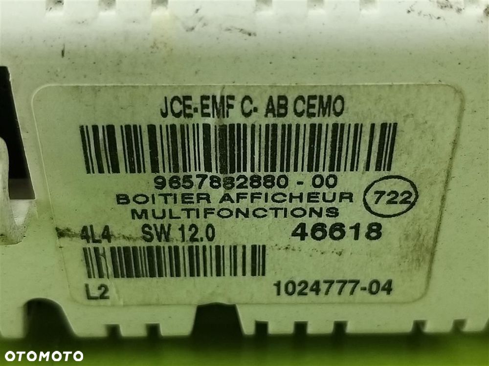 Wyświetlacz Citroen C5  I LIFT 2004-2008 9657882880 - 5