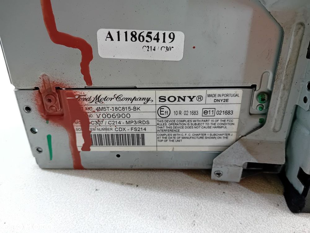 RADIO CD FORD FOCUS II 4M5T-18C815-BK CDX-FS214 - 7
