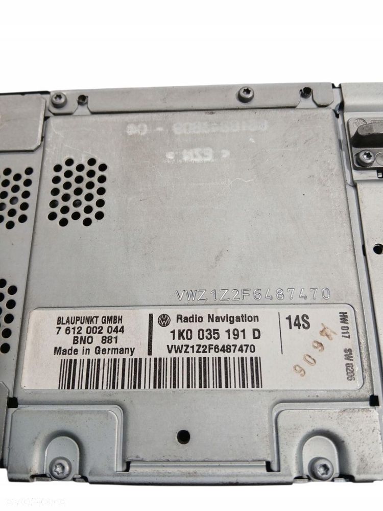 radio cd nawigacja vw passat b6 1k0035191d 7612002044 - 3