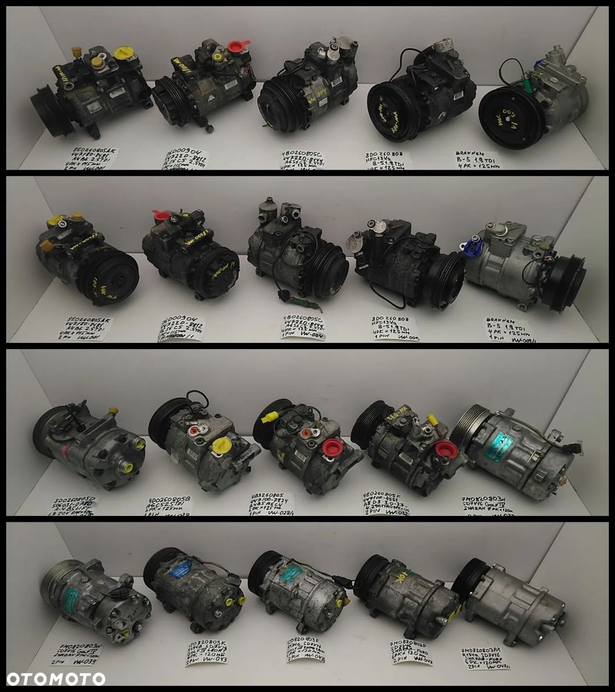 VW NR01-NR50 KOMPRESOR KLIMATYZACJI AUDI SEAT SKODA SPRĘŻARKA  AUKCJA (1) - 1