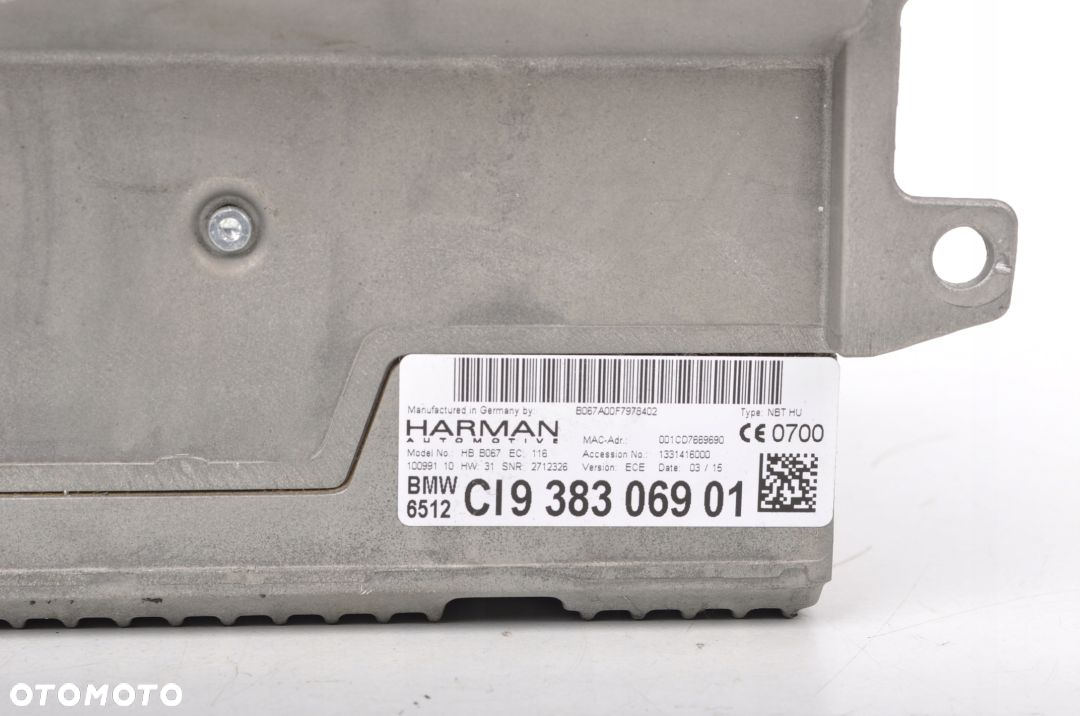 BMW F20 RADIO MODUŁ NAWIGACJA 9383069 - 3