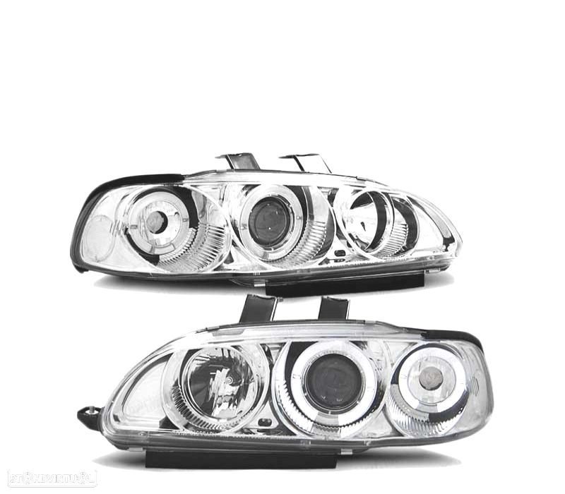 FARÓIS ANGEL EYES PARA HONDA CIVIC 91-95 2D 3D CHROME CROMADOS - 2