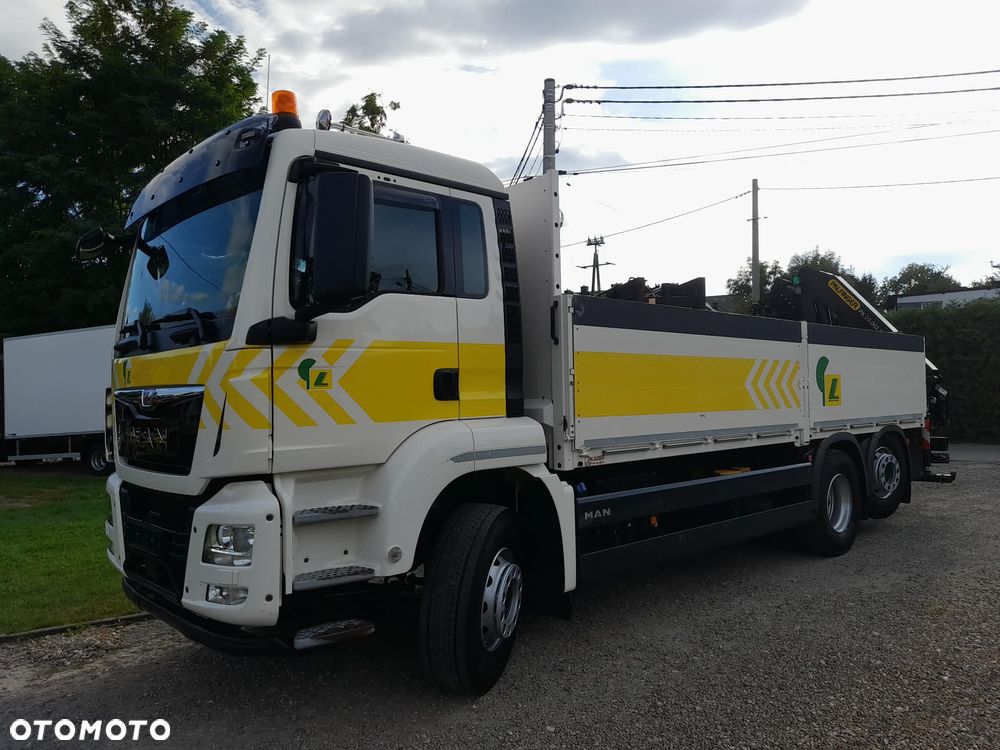 MAN TGS 26.400 6x2 oś skrętna/podnoszona HDS dzwig żuraw PALFINGER pk 19001 SLD5 SKŁADANY W " Z" 5x wysuw hydrauliczny + ROTATOR + CHWYTAK PALET + RADIO// FUL SERWIS W ASO MAN!!!! POTWIERDZONY Niski przebieg 313tys km!!!! - 9
