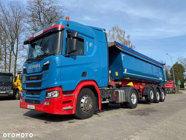 Scania R450 4x2 ciagnik z hydrauliką + naczepa Schmitz