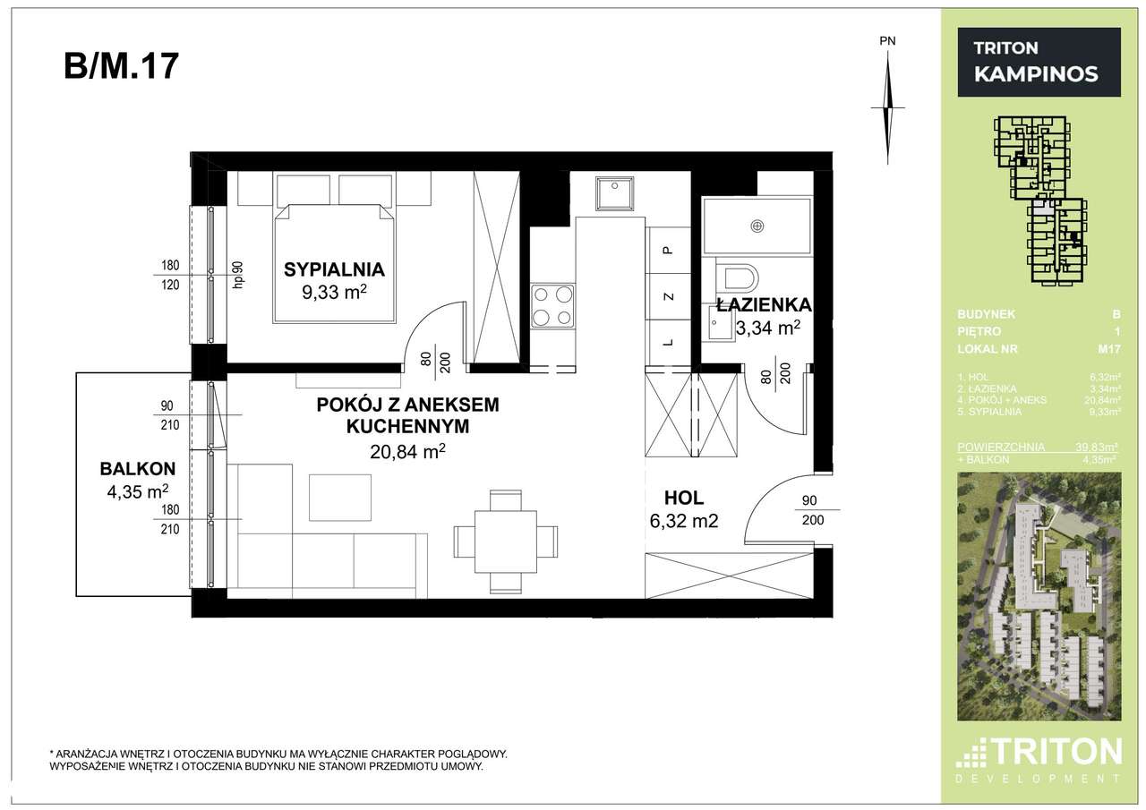2-pokojowe mieszkanie 40m2 + balkon Bezpośrednio - Pełny obrazek: 2/7