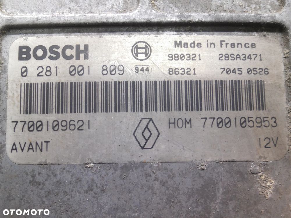 Sterownik Renault 0281001809 7700109621 1.9 DTI POSIADAM 2 SZT - 2