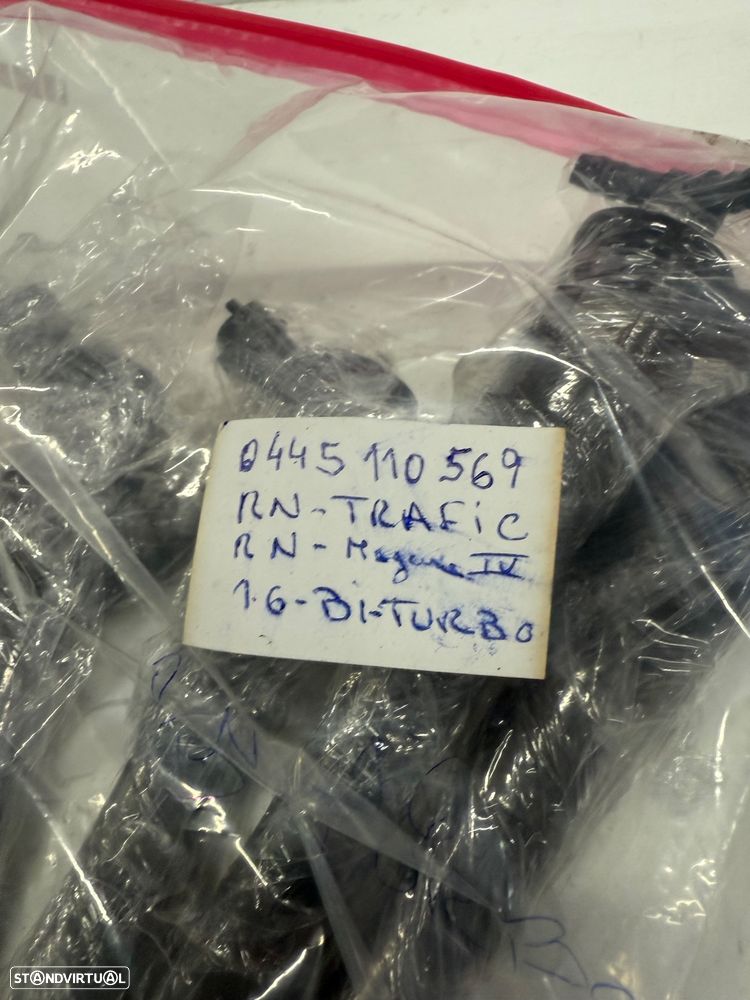 Injetores Renault 1.6 dci Cdti referência 0445110569 - 2