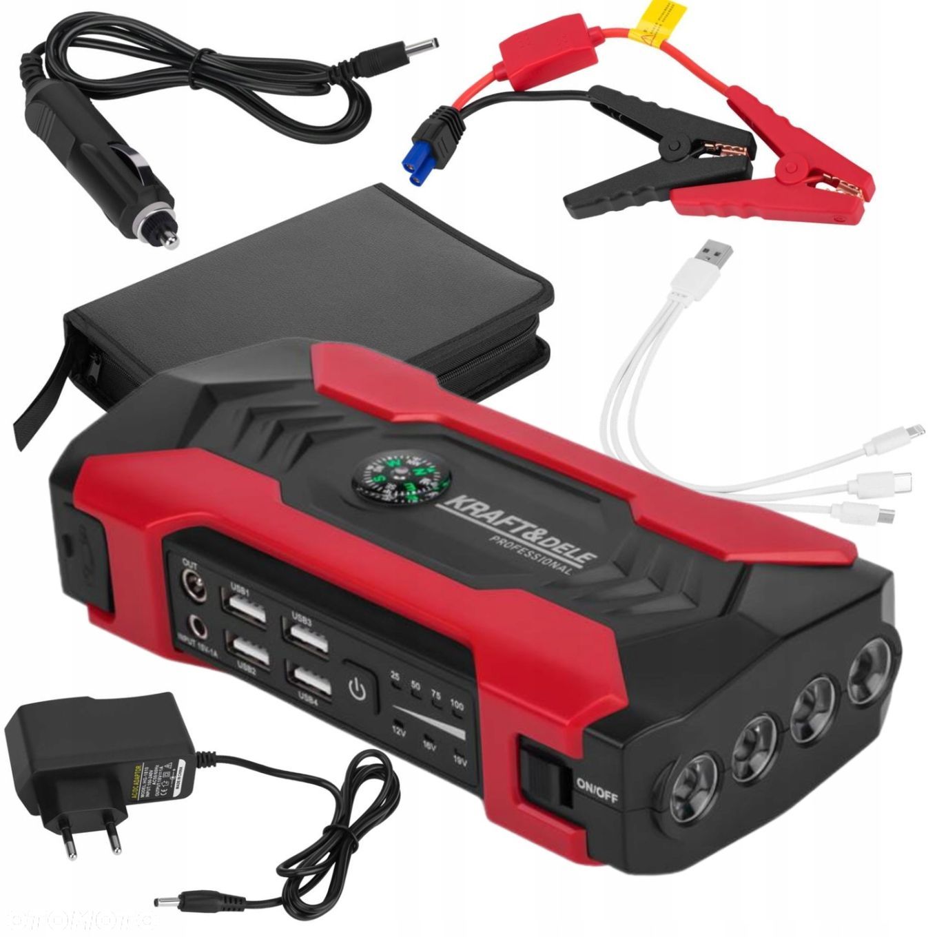 KraftDele URZĄDZENIE WIELOFUNKCYJNE/JUMP STARTER 800A POWERBANK KD5491 - 1