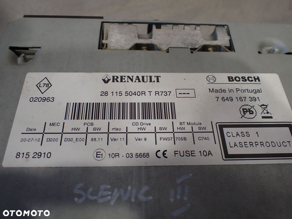 RADIO RENAULT GRAND SCENIC III - 6