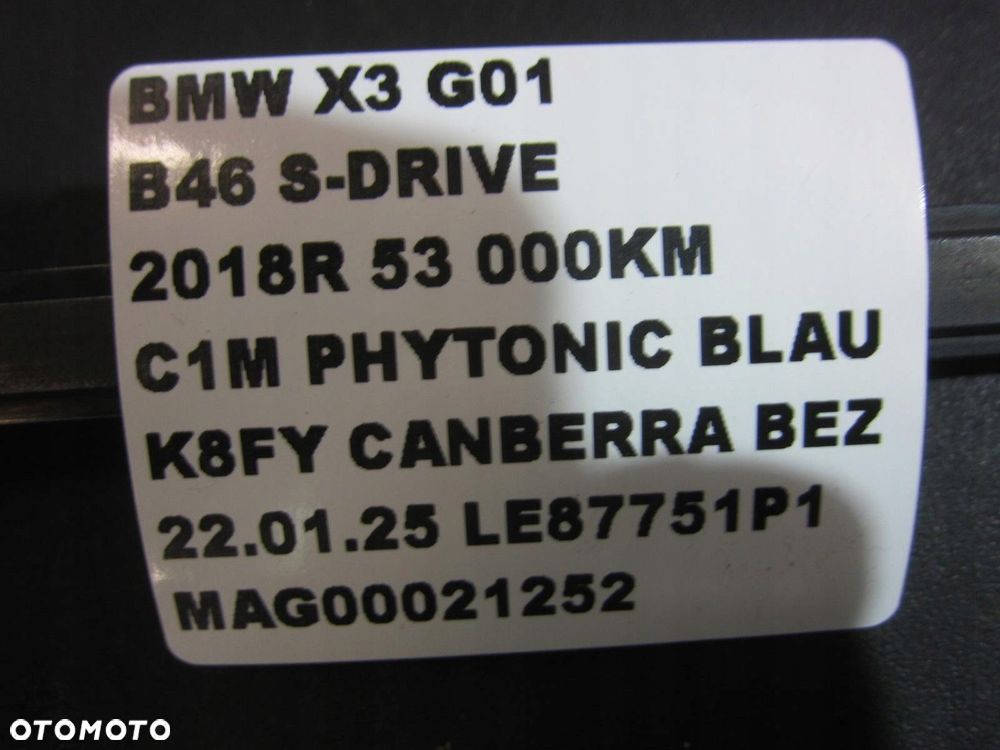 BMW X3 G01 RAMIĘ WYCIERACZKI TYLNEJ TYŁ 7407274 ZAŚLEPKA 61627407274 - 8