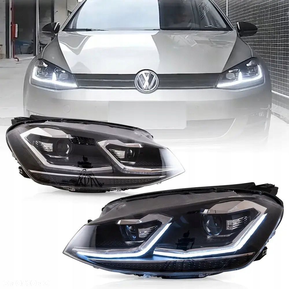 Reflektory Lampy kpl Vland Led +h7 Tuning Lift Chrom VW Golf VII 7 5g 2012- - 1