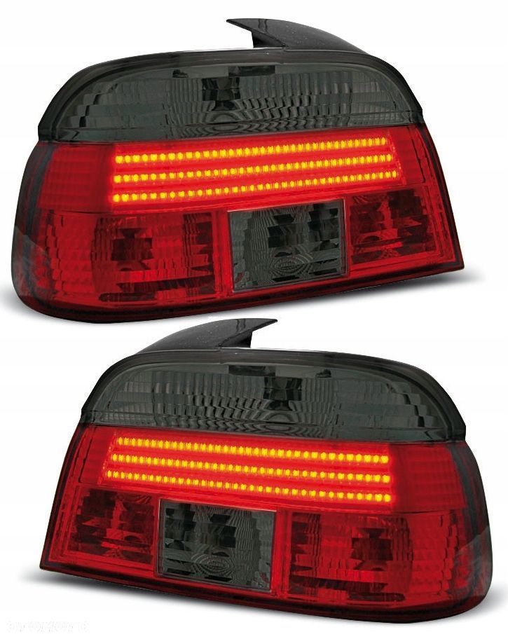 Lampy tyl ne kpl Led Neon Tuning CzerwonoDymione Bmw 5 e39 sedan 1996-2000 - 3